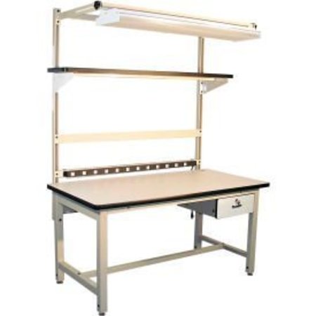 PRO LINE Global Industrial„¢ Bench-In-A-Box Standard Workbench, Plastic Laminate Top, 72"Wx30"D, Beige BIB3